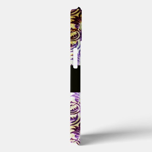 ANTIQUE DAMASK Lila Amethyst Monogramm schwarz Case-Mate iPhone Hülle (Rückseite / Rechts)