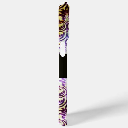 ANTIQUE DAMASK Lila Amethyst Monogramm schwarz Case-Mate iPhone Hülle (Rückseite / Rechts)