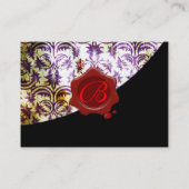 ANTIQUE DAMASK RED WAX SIEGEL MONOGRAM lila Visitenkarte (Rückseite)
