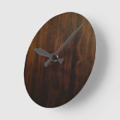 Antique Dark Wood Design Runde Wanduhr (Winkel)