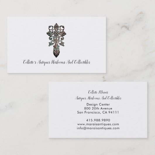Antique Dealer Heirloom Collectible Visitenkarte (Vorne/Hinten)