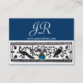 ANTIQUE DEKOR, SAPPHIRE MONOGRAM, blau Visitenkarte (Rückseite)