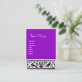 ANTIQUE DEKOR,TIERE,LILA AMETHYST MONOGRAM VISITENKARTE (Stehend Vorderseite)