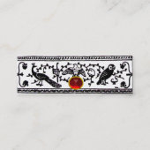 ANTIQUE DEKOR,TIERE,ROT RUBY,Schwarz-weiß Mini Visitenkarte (Rückseite)