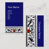 ANTIQUE DEKOR,TIERE,ROT RUBY,Weiß, Schwarz Blau Visitenkarte (Vorne/Hinten)