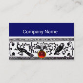 ANTIQUE DEKOR,TIERE,ROT RUBY,Weiß, Schwarz Blau Visitenkarte (Rückseite)