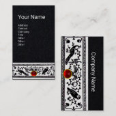 ANTIQUE DEKOR,TIERE,ROT RUBY,Weißes, Schwarzes Pap Visitenkarte (Vorne/Hinten)