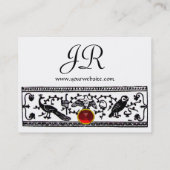 ANTIQUE DEKOR,TIERE RUBY MONOGRAM Schwarz-weiß Visitenkarte (Rückseite)