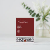ANTIQUE DEKOR,TIERE,SCHWARZ-WEISSES ROTES MONOGRAM VISITENKARTE (Stehend Vorderseite)