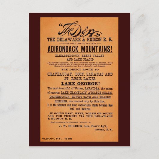 Antique Delaware und Hudson Railad Postkarte (Vorderseite)