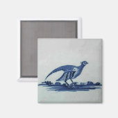 Antique Delft Blue Tile - Grouse in Grass Triv Magnet (Vorderseite/Rückseite)
