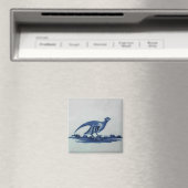 Antique Delft Blue Tile - Grouse in Grass Triv Magnet (In Situ (Geschirrspüler))