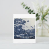 Antique Delft Blue Tile - Rinder und Vögel Einladung (Stehend Vorderseite)