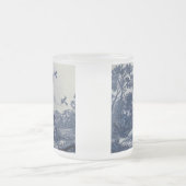 Antique Delft Blue Tile - Rinder und Vögel Mattglastasse (Mittel)
