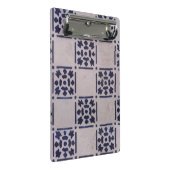 Antique Delft Tile Blue: Klassisches niederländisc Mini Klemmbrett (Schrägansicht)