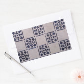 Antique Delft Tile Blue: Klassisches niederländisc Rechteckiger Aufkleber (Umschlag)