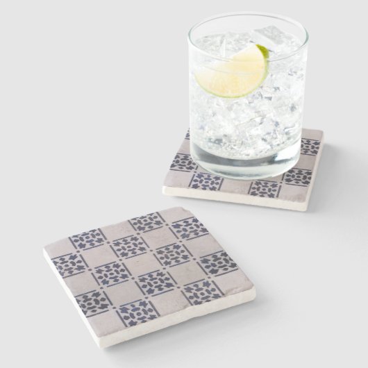 Antique Delft Tile Blue: Klassisches niederländisc Steinuntersetzer (Seitenansicht)