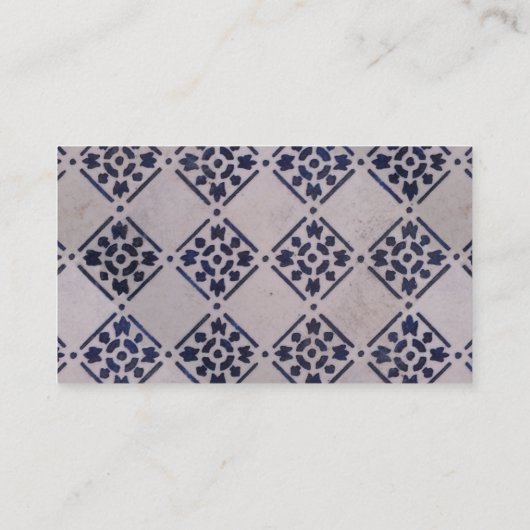 Antique Delft Tile Blue: Klassisches niederländisc Visitenkarte (Rückseite)