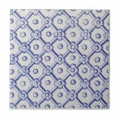 Antique Delft Tile-Blue und White Trellis Fliese (Vorderseite)