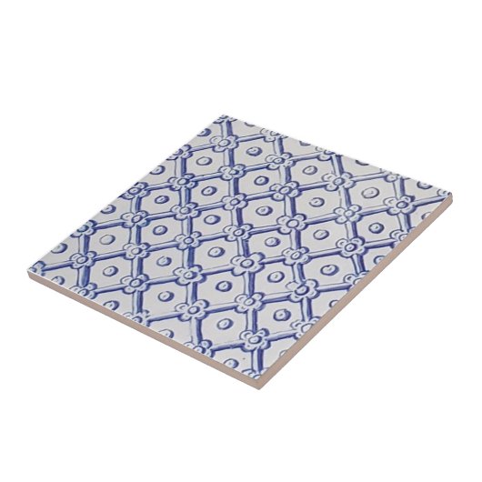 Antique Delft Tile-Blue und White Trellis Fliese (Seite)