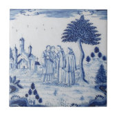 Antique Delft Tile-Pastoral Scene-Blue & White-3 Fliese (Vorderseite)
