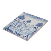 Antique Delft Tile-Pastoral Scene-Blue & White-5 Fliese (Seite)