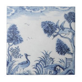 Antique Delft Tile-Pastoral Scene-Blue & White-7 Fliese (Vorderseite)