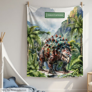 Antique Dinosaur Birthday Blanket Individuelle Nam Fleecedecke