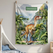 Antique Dinosaur Blanket Personalisierter Name des Fleecedecke