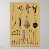 Antique Doctor's Surgical Instruments Illustration Poster (Vorne)