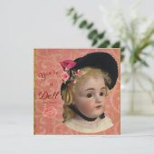 Antique Doll Valentine/Greeting Card Feiertagskarte (Stehend Vorderseite)