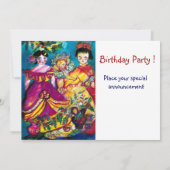 ANTIQUE DOLLS rot blau lila gelb Einladung (Rückseite)