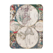 Antique Double Hemisphere Weltkarte Magnet (Vertikal)