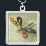 ANTIQUE DRAGONFLY JEWEL VERSILBERTE KETTE<br><div class="desc">Eleganter,  farbenfroher klassischer Goldener Edelstein mit Rubinen,  Perlen,  Diamanten in gelb blauen Farben. . Foto und digitale grafische Gestaltung von Bulgan Lumini . Teil aus der neuen Kollektion ARCADIA .</div>