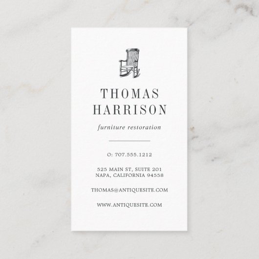 Antique Dresser | Vintage Möbel Visitenkarte (Rückseite)