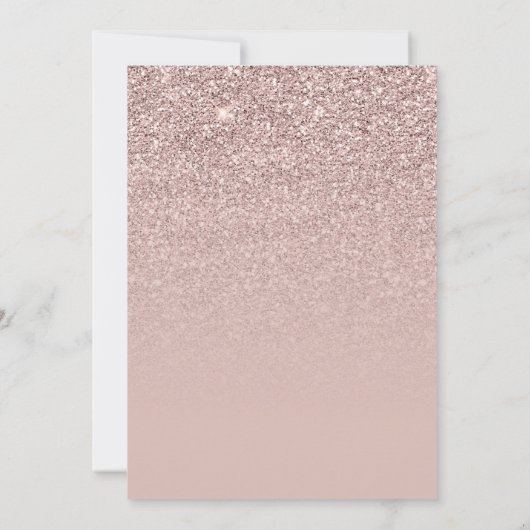 Antique Dusty Pink Glitter Gradient Save The Date (Rückseite)
