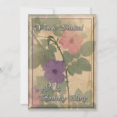 Antique Dusty Rose 90 Geburtstag Einladung (Vorderseite)