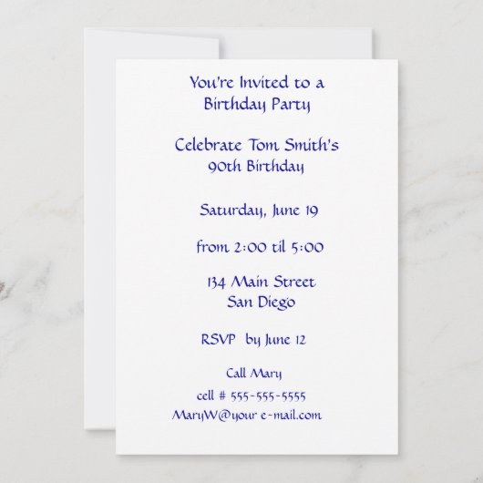 Antique Dusty Rose 90 Geburtstag Einladung (Rückseite)