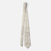 Antique Earthy Hues Shades Beige Musical Note Krawatte (Rückseite)
