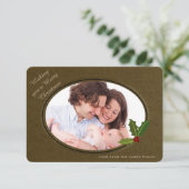 Antique Effect Frame Custom Foto Weihnachten Einladung (Stehend Vorderseite)