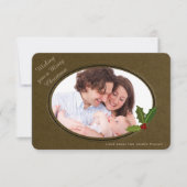 Antique Effect Frame Custom Foto Weihnachten Einladung (Vorderseite)