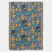 Antique Egypt Pattern, Hieroglyphics digital paper Decke (Vorderseite Vertikal)