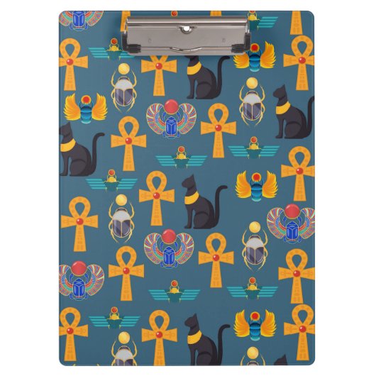 Antique Egypt Pattern, Hieroglyphics digital paper Klemmbrett (Vorderseite)