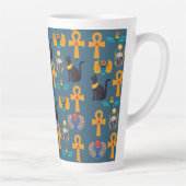 Antique Egypt Pattern, Hieroglyphics digital paper Milchtasse (Rechts)