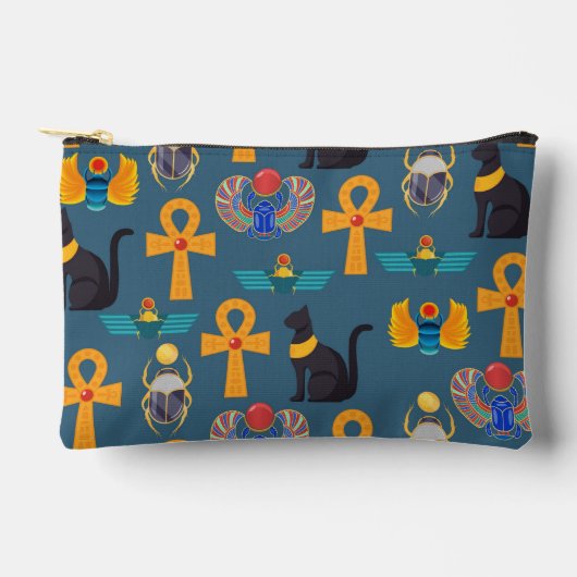 Antique Egypt Pattern, Hieroglyphics digital paper Zubehörtasche (Vorderseite)