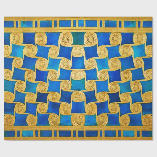 ANTIQUE EGYPTIAN GEOMETRIC DECOR ,SUN IN BLUE SKY  GESCHENKPAPIER (Flach)