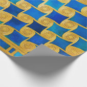 ANTIQUE EGYPTIAN GEOMETRIC DECOR ,SUN IN BLUE SKY  GESCHENKPAPIER (Ecke)