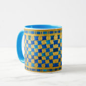 ANTIQUE EGYPTIAN GEOMETRIC DECOR ,SUN IN BLUE SKY TASSE (Vorderseite Links)
