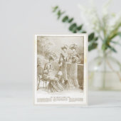 Antique Elegant Vintag Französisch 1900 Mode Beige Postkarte (Stehend Vorderseite)