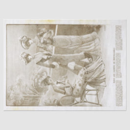 Antique Elegante Vintage französische Lady Fashion Seidenpapier